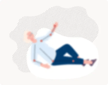 graphic illustration of man falling